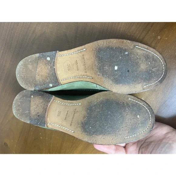 BURBERRY WOMENS LEATHER LOAFERS Green Tassel SHOES EU 36.5 ITALY - Picture 9 of 17